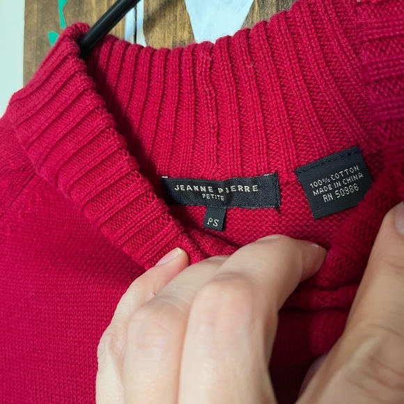 Jeanne Pierre Red Crew Neck Pull-On Sweater, Medium Weight, Women’s Sz S - Picture 13 of 14